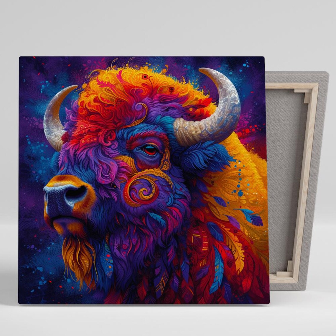 Cosmic Bison Dreamscape, Surrealism Art Print