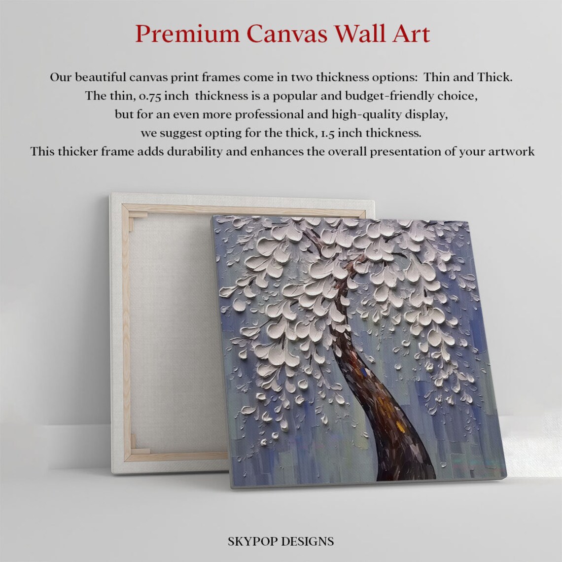 White Floral Tree Botanical Wall Art Poster Print - Image 4