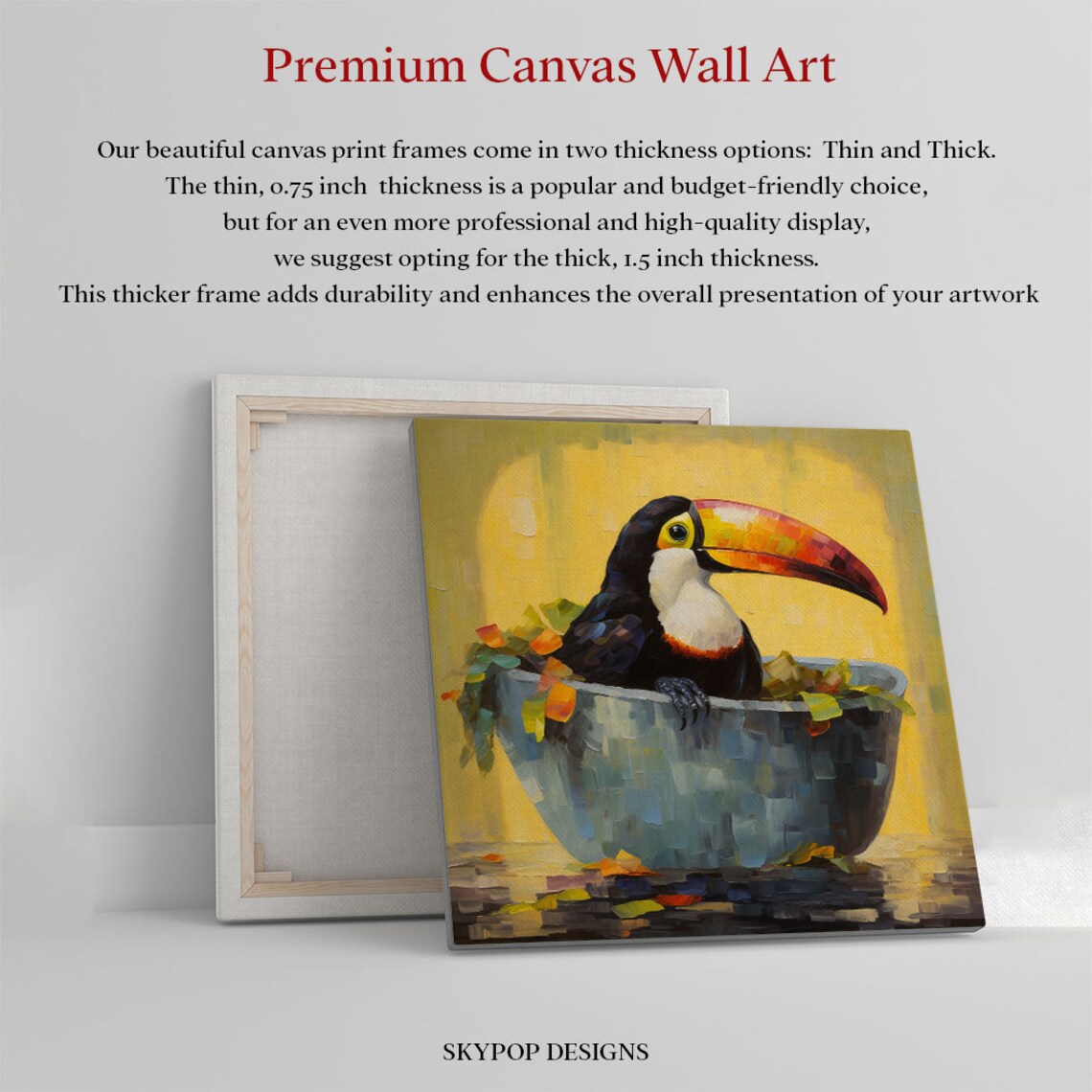 Toucan Bird in Bathtub, Bathroom Wall Art Print - Image 3