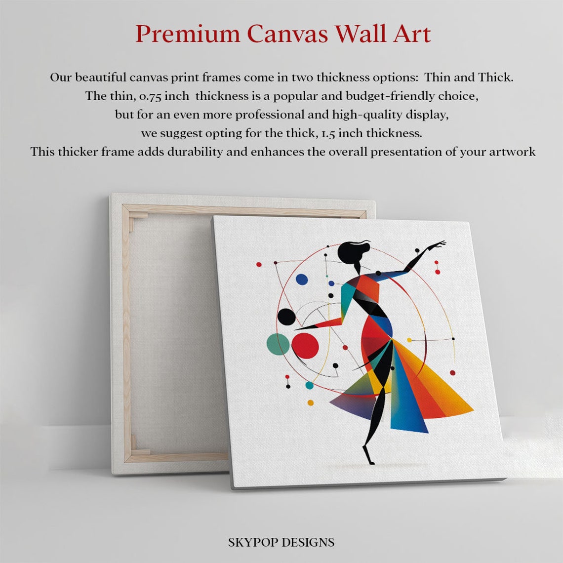 Colorful Abstract Geometric Dancer Movement Circles Modern Poster - Image 2