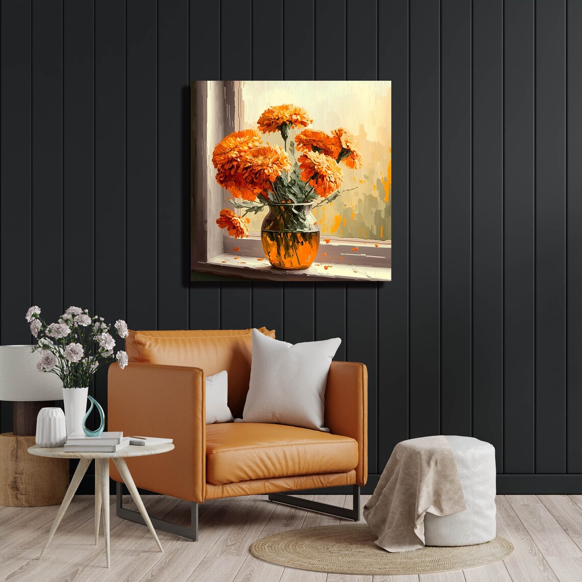 Marigold Botanical Art Print, Flower Wall Decor - Image 4