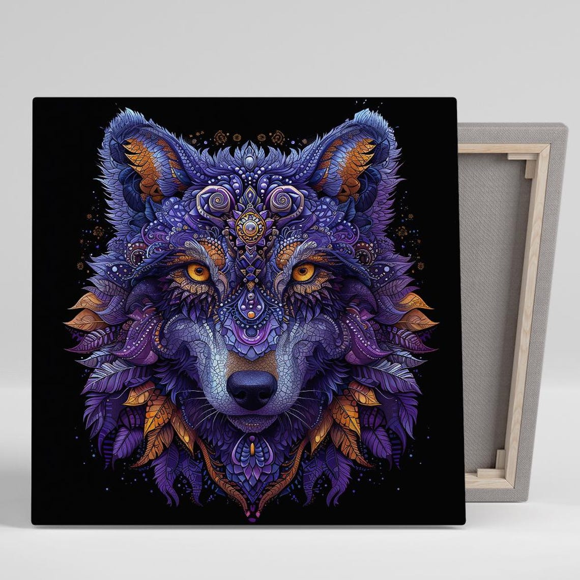 Cosmic Wolf Spirit Art Or Poster Animal Contemporary Bohemian Decor Living Room Bedroom Office Game Room Wall Art Animal Decor