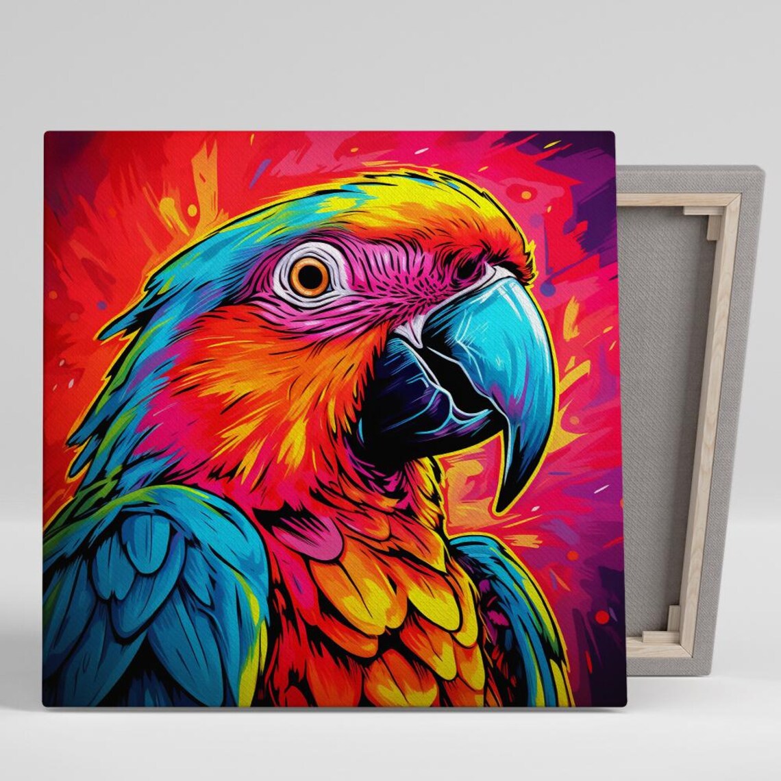 Macaw Explosion Pop Art Poster, Contemporary Decor