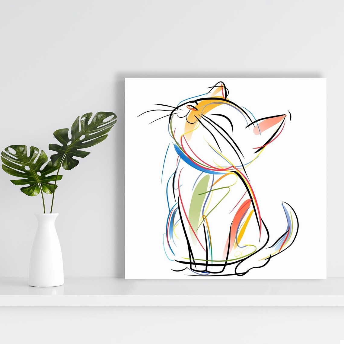 Cat Whiskers Abstract Modern Decor Art Print - Image 2