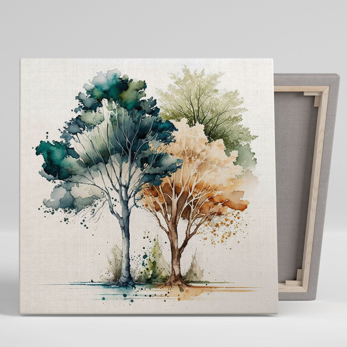 Watercolor Trees Art Print, Botanical Wall Decor