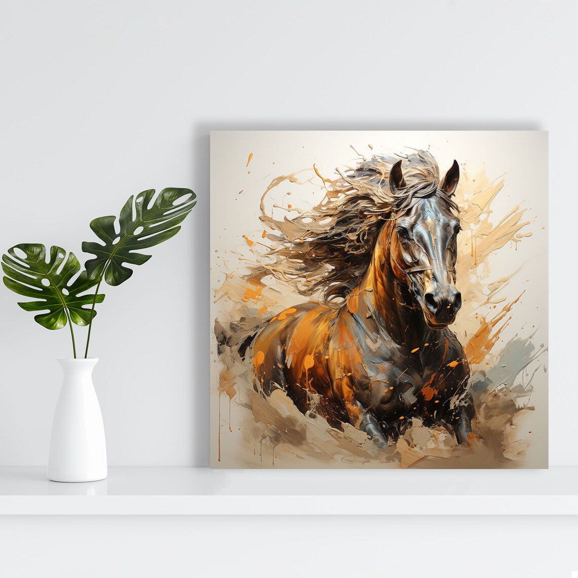 Brown Horse Art Print, Modern Living Room Decor - Image 2