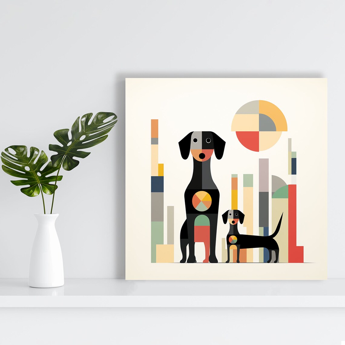 Abstract Dogs Contemporary Pet Decor Art Print - Image 3