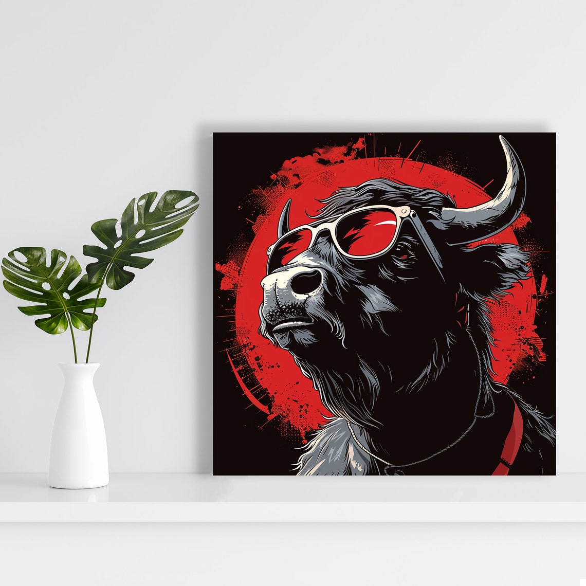 Cool Bull Sunglasses Red Sun Disc Bold Black Urban Wall Art Poster - Image 2