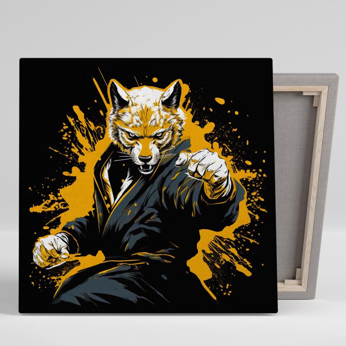 Warrior Wolf Martial Arts Fighter Street Pop Animal Wall Art Poster