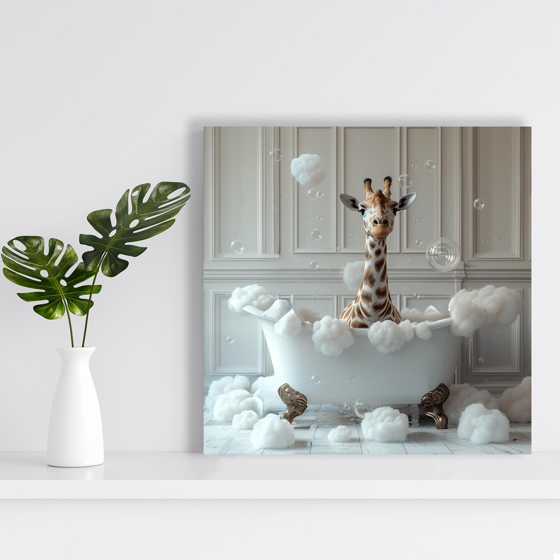Bubbly Giraffe Art Print, Whimsical Nursery Decor - Image 2