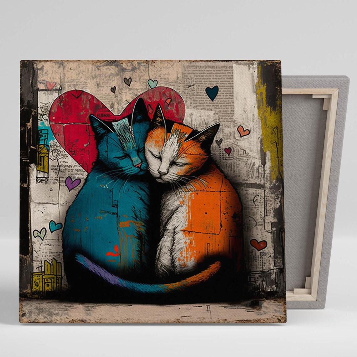 Graffiti Style Cat, Street Art Wall Art Print