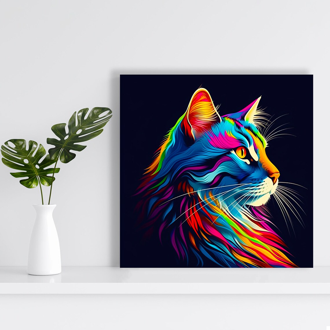 Prismatic Cat Fusion, Pop Art Wall Art Print - Image 2