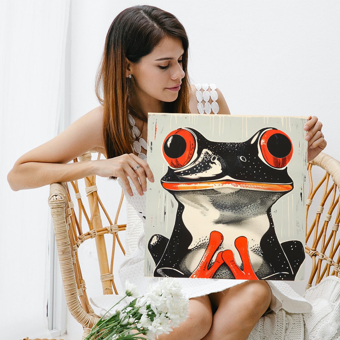 Frog Gaze Pop Art Poster Print, Modern Animal Decor - Image 3