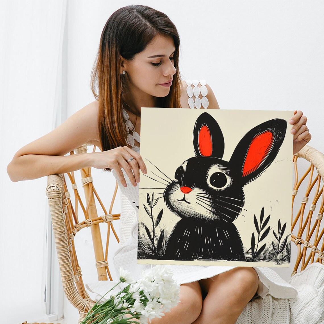 Bunny Whimsy Poster, Whimsical Nursery Wall Art - Image 3