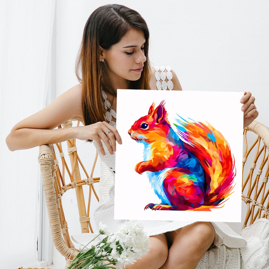 Squirrel Kaleidoscope Art Print, Whimsical Animal Decor - Image 3