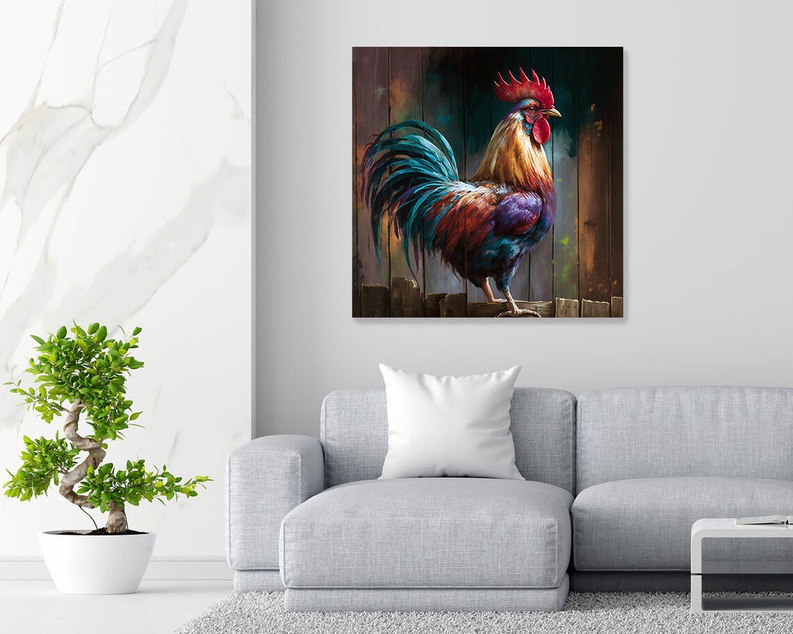 Rooster Farmhouse Art Print, Animal Wall Decor - Image 4