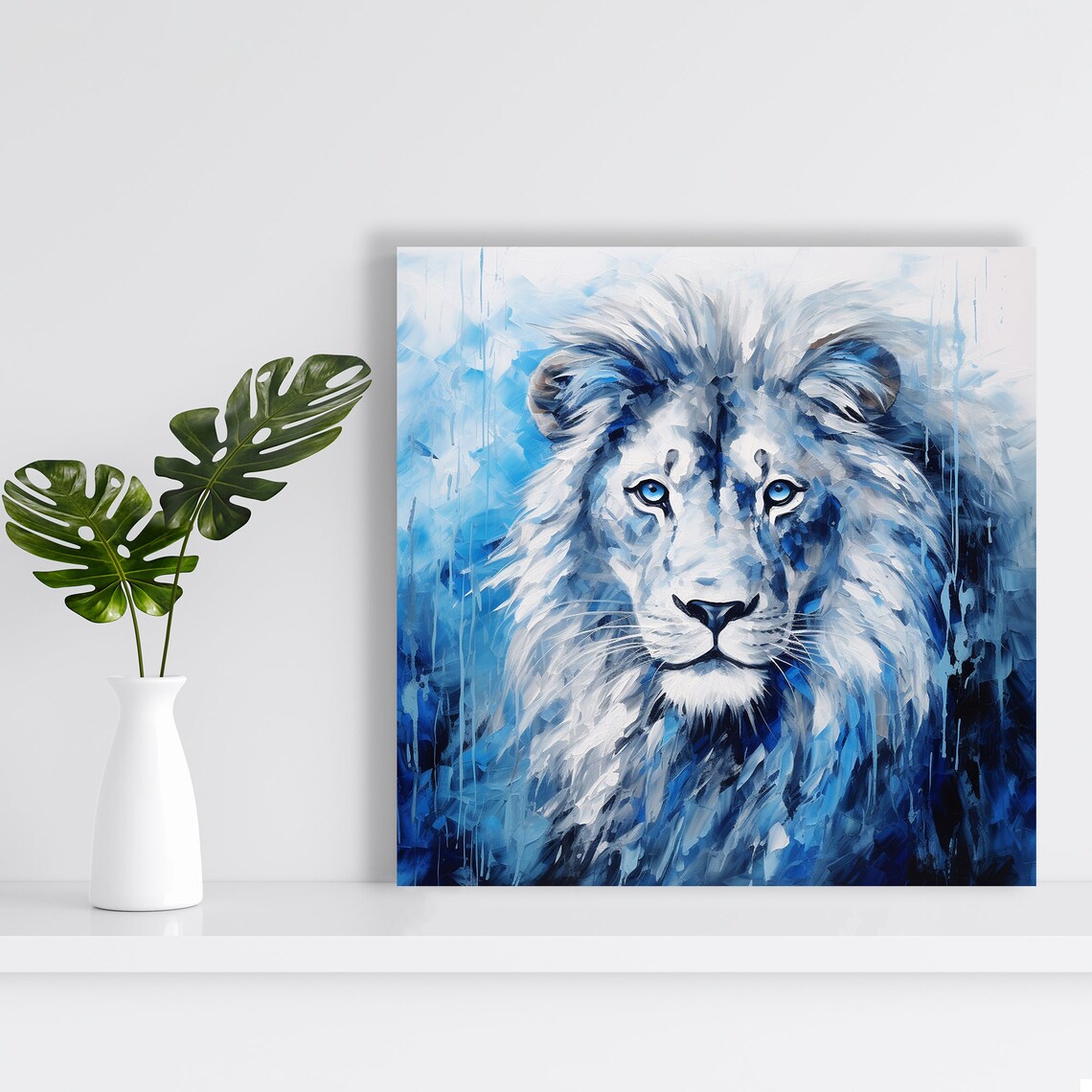 Lion Majesty Contemporary Animal Wall Art Print - Image 2