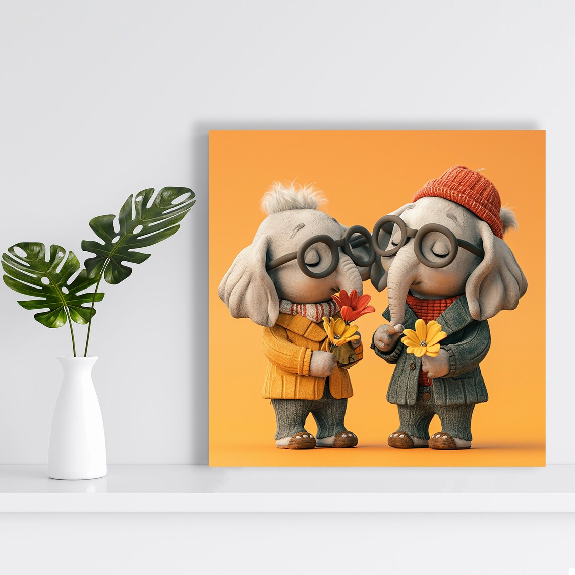 Cozy Elephant Companions Nursery Animal Art Print - Image 2