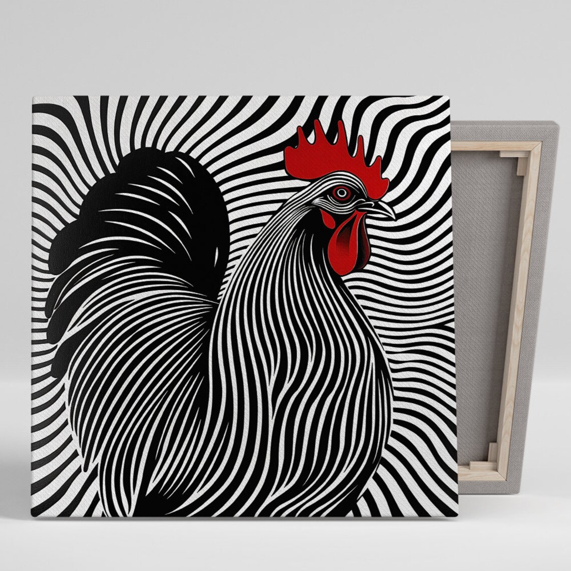 Hypnotic Rooster Contemporary Minimalist Art Print