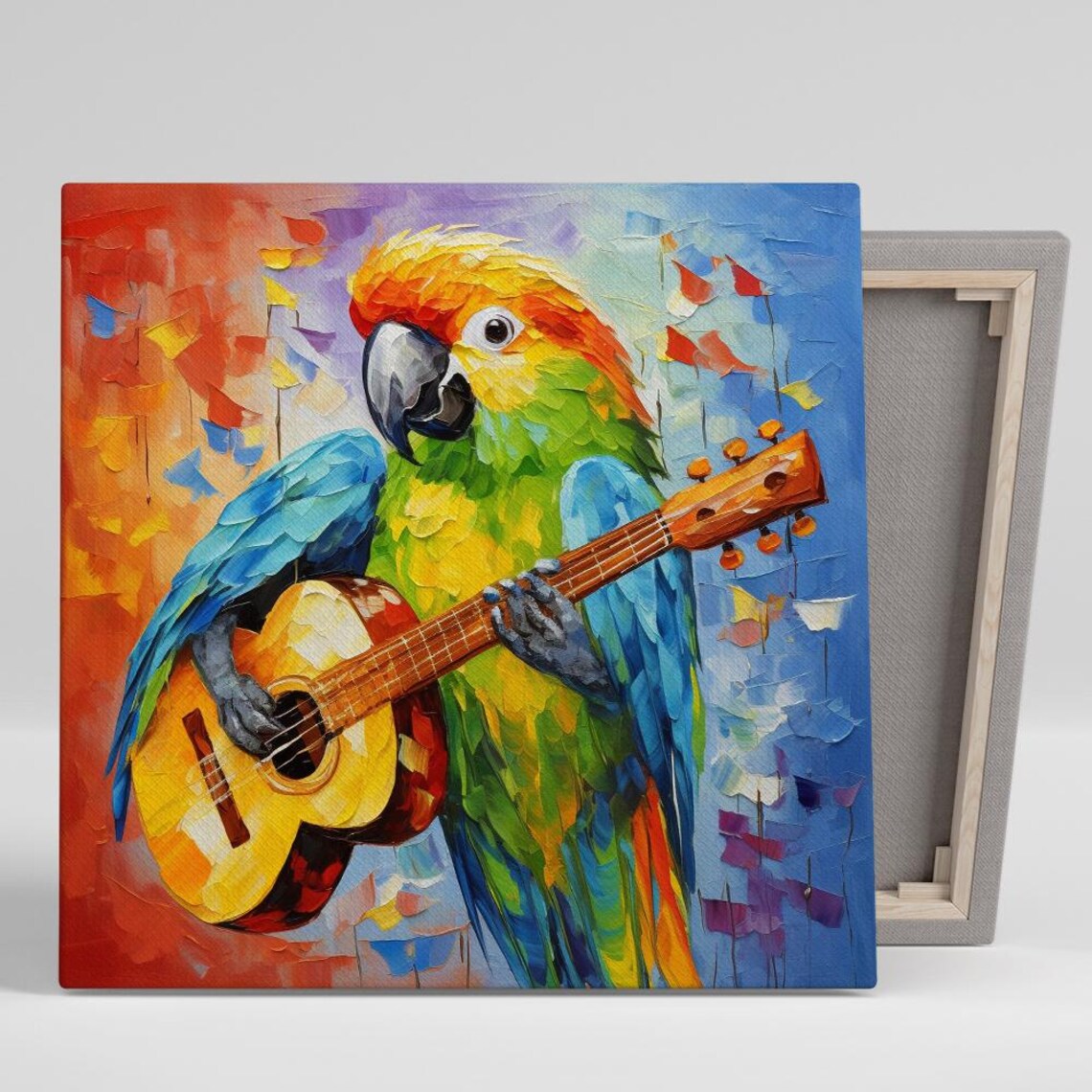 Macaw Music Poster, Contemporary Animal Art Print