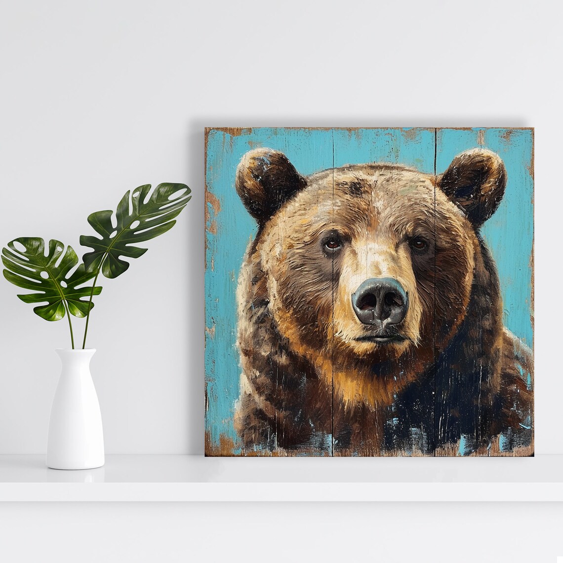 Rustic Bear Portrait Art Print, Farmhouse Decor - Image 2