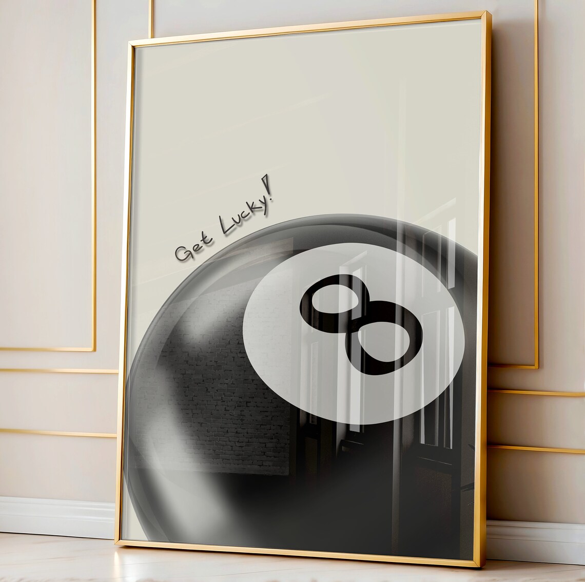 Black Retro Eight Ball Poster, 70s Y2K Aesthetic - Image 2