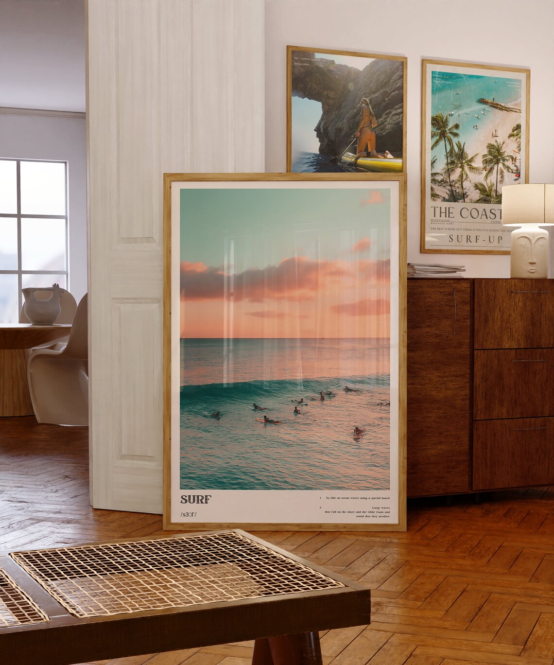 Blue Coastal Surf Up Photography Poster, Ocean Art - Image 2