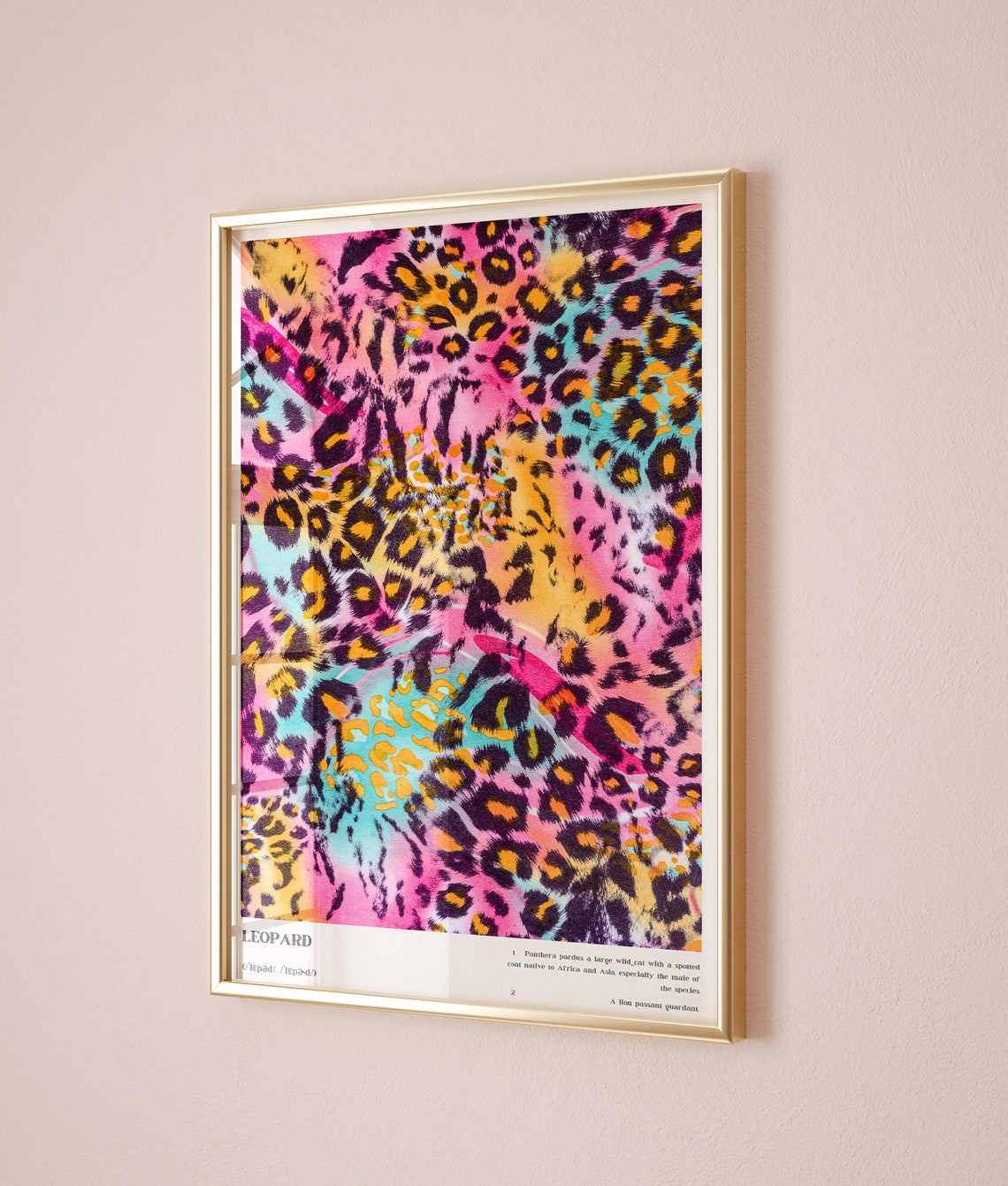 Leopard Definition Photo Poster Rainbow Color Animal Pattern - Image 2