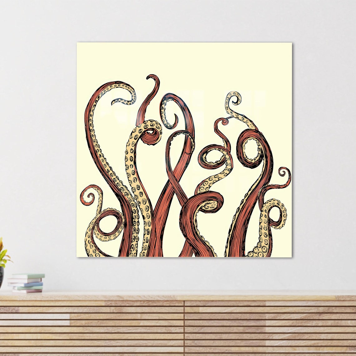 Wall Art Prints Octopus Leg Tempered Glass Abstract Home Decor Modern Canvas