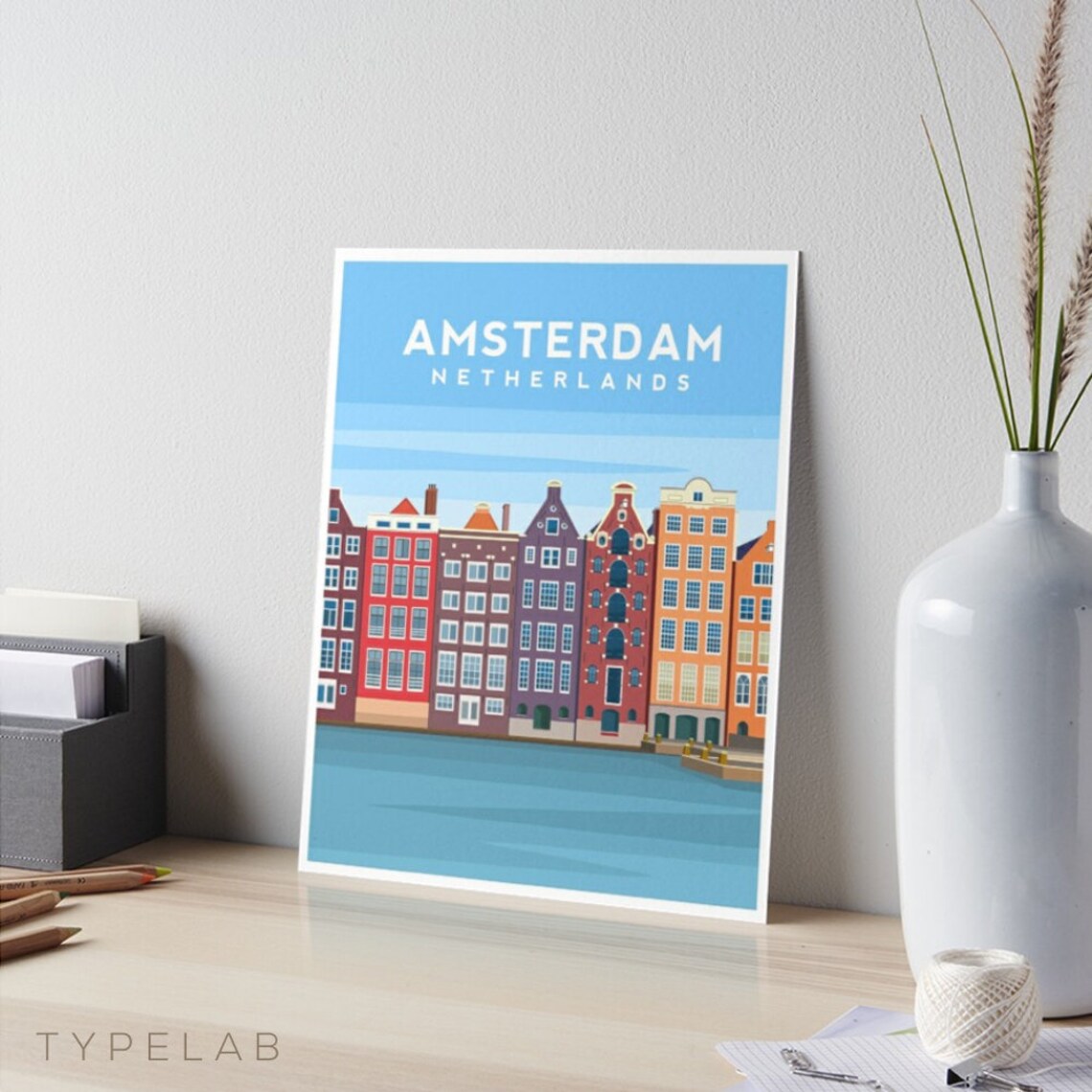 Amsterdam Travel Poster, The Netherlands City View - Image 2