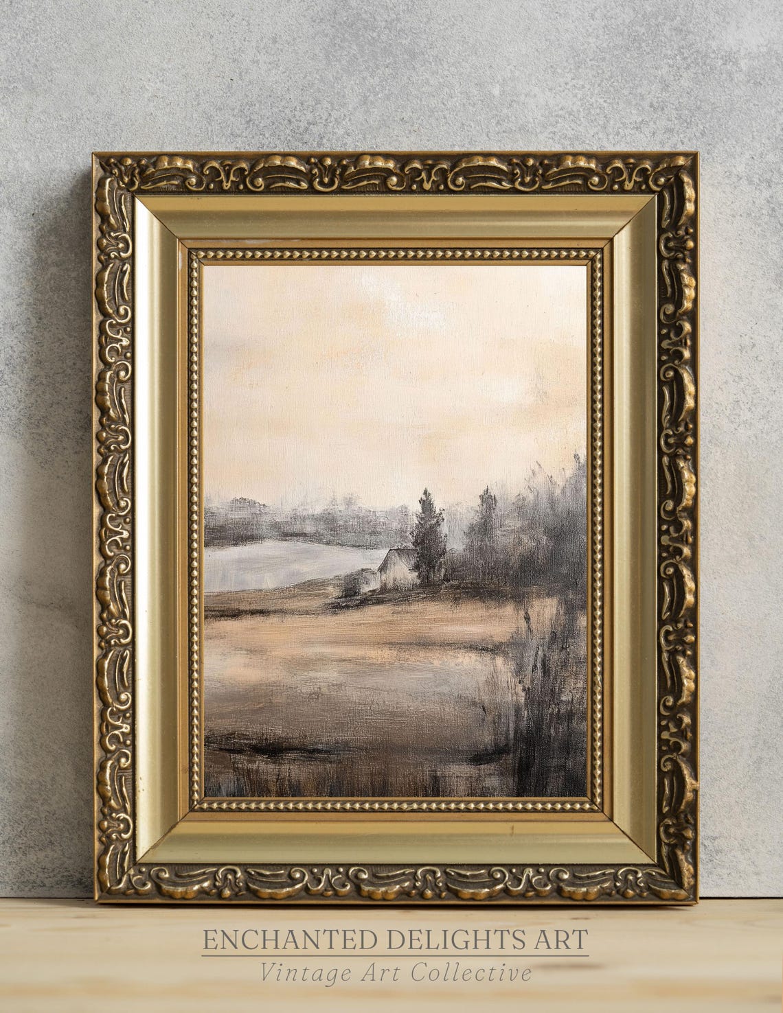 Vintage Rustic Countryside Landscape Warm Muted Farmhouse Poster