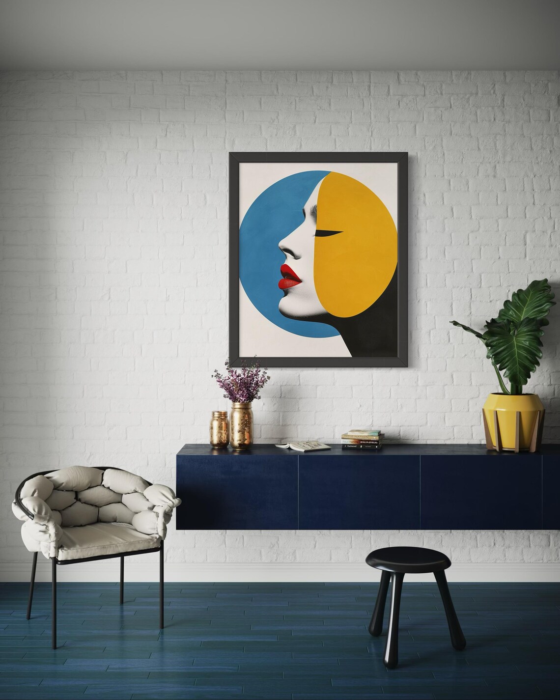 Minimalist Abstract Face, Bold Modern Artwork - Image 4