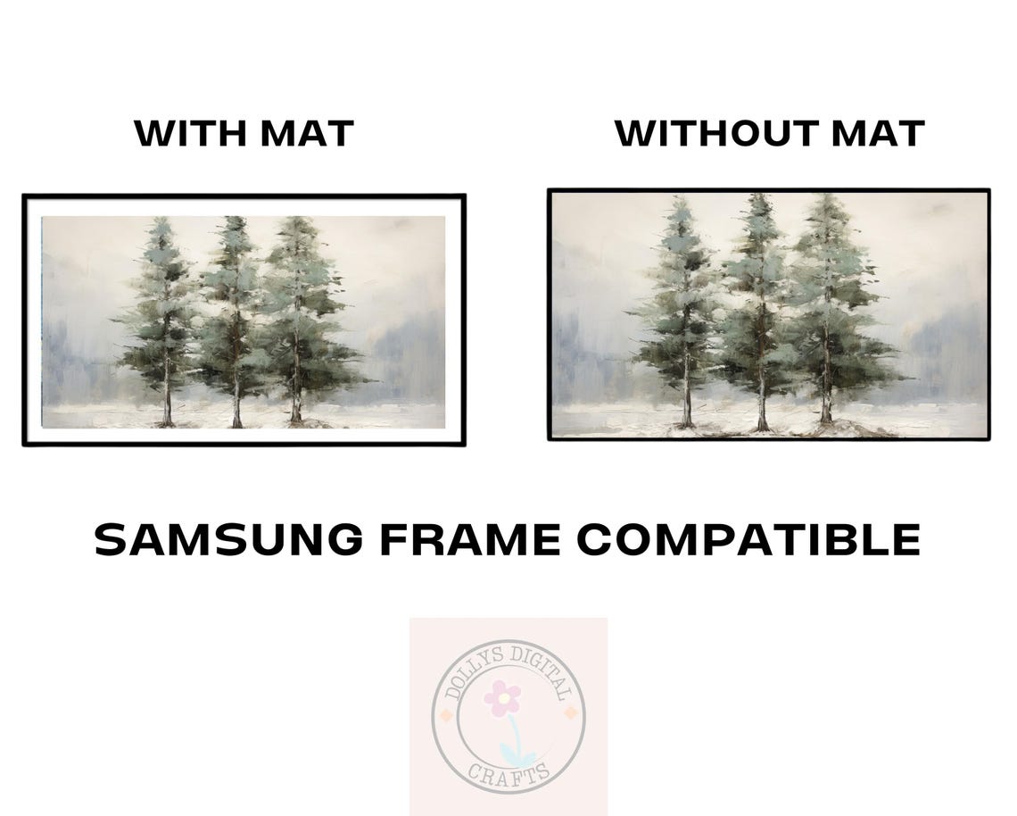 Snowy Pine Trees Misty Winter Forest Minimalist Nature Art Poster - Image 6