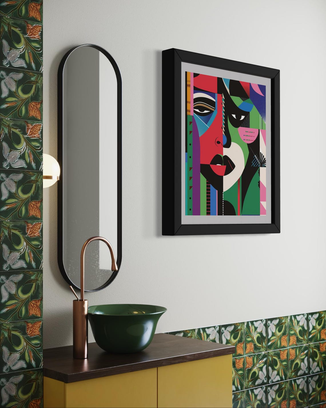 Abstract Geometric Art Print Minimalist Bold Face Design Contemporary Wall Dcor For Modern Spaces - Image 2