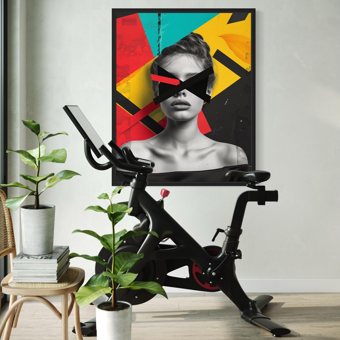 Woman Taped Eyes Pop Collage Color Block Edgy Art Poster Home Decor - Image 6
