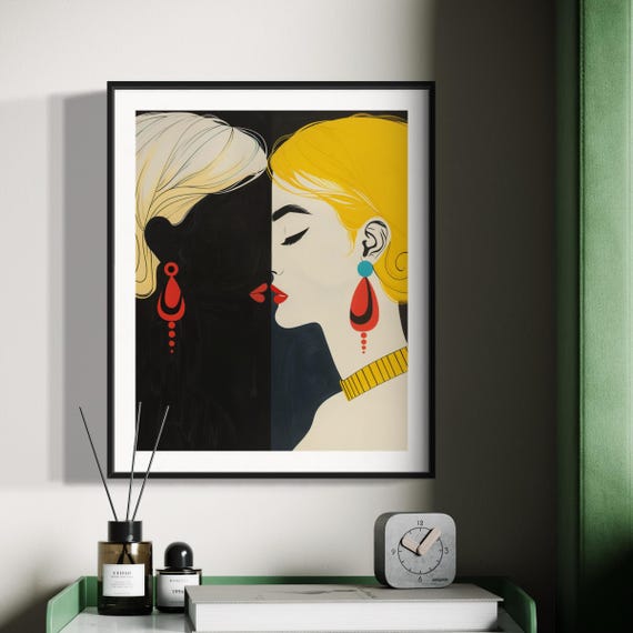 Minimalist Black And White Woman Portrait Bold Abstract Wall Art Modern Face Line Drawing Print For Home Decor