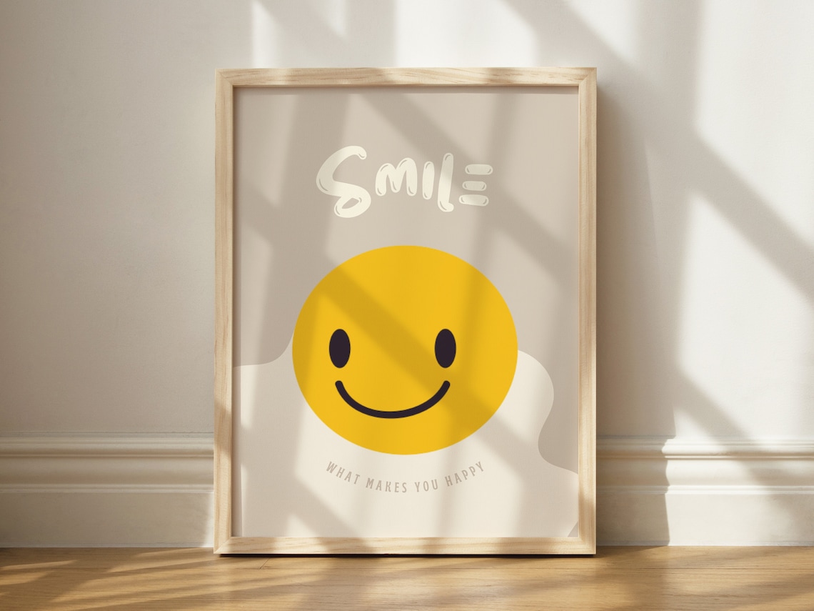 Smiley Face Trendy Dorm Bedroom Art Print