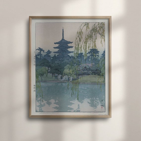 Sarusawa Pond, Yoshida Hiroshi Woodblock Art Print