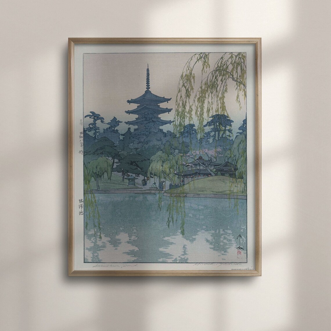 Sarusawa Pond, Yoshida Hiroshi Woodblock Art Print