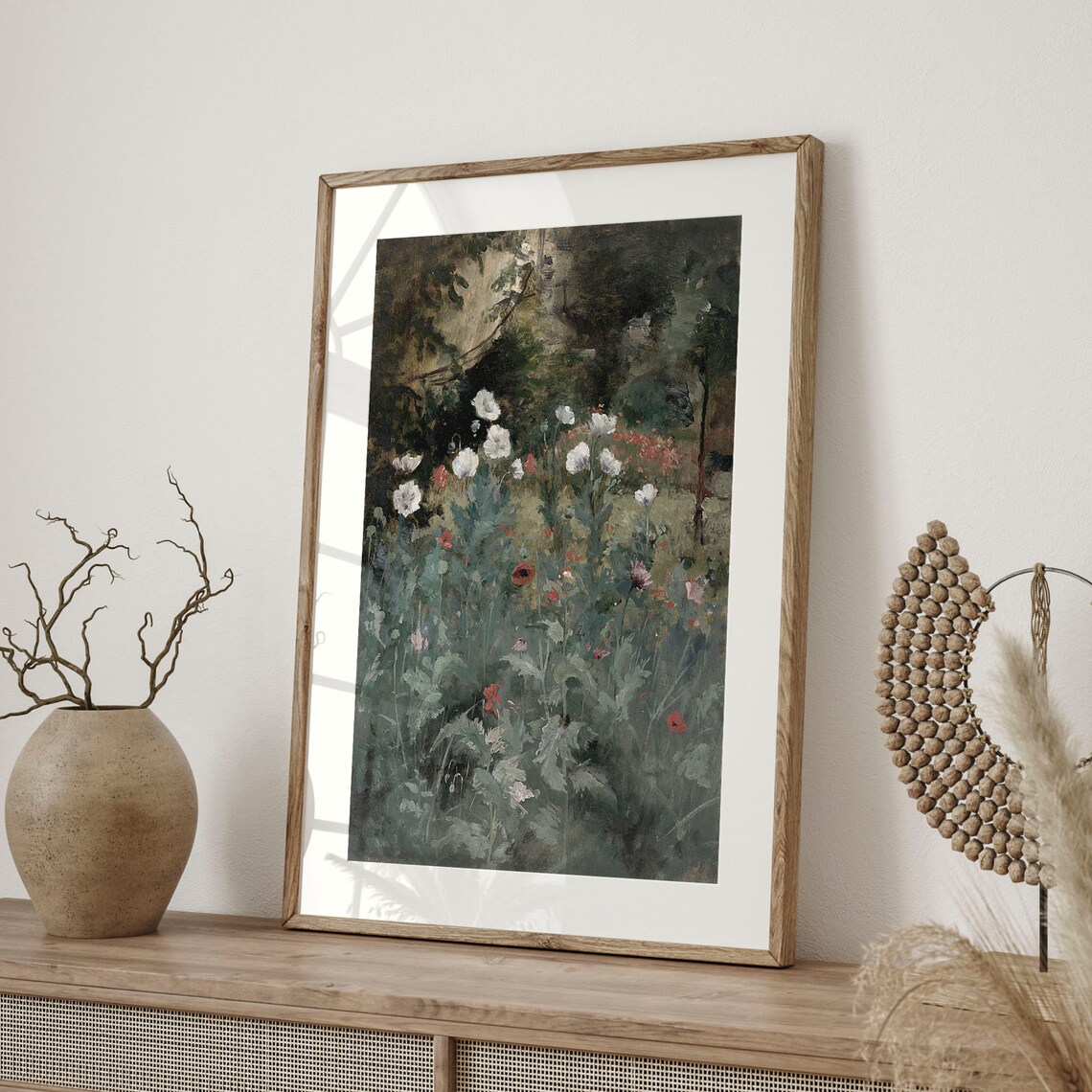Moody Wildflower Garden Painting Vintage Cottagecore Floral Art Poster - Image 4