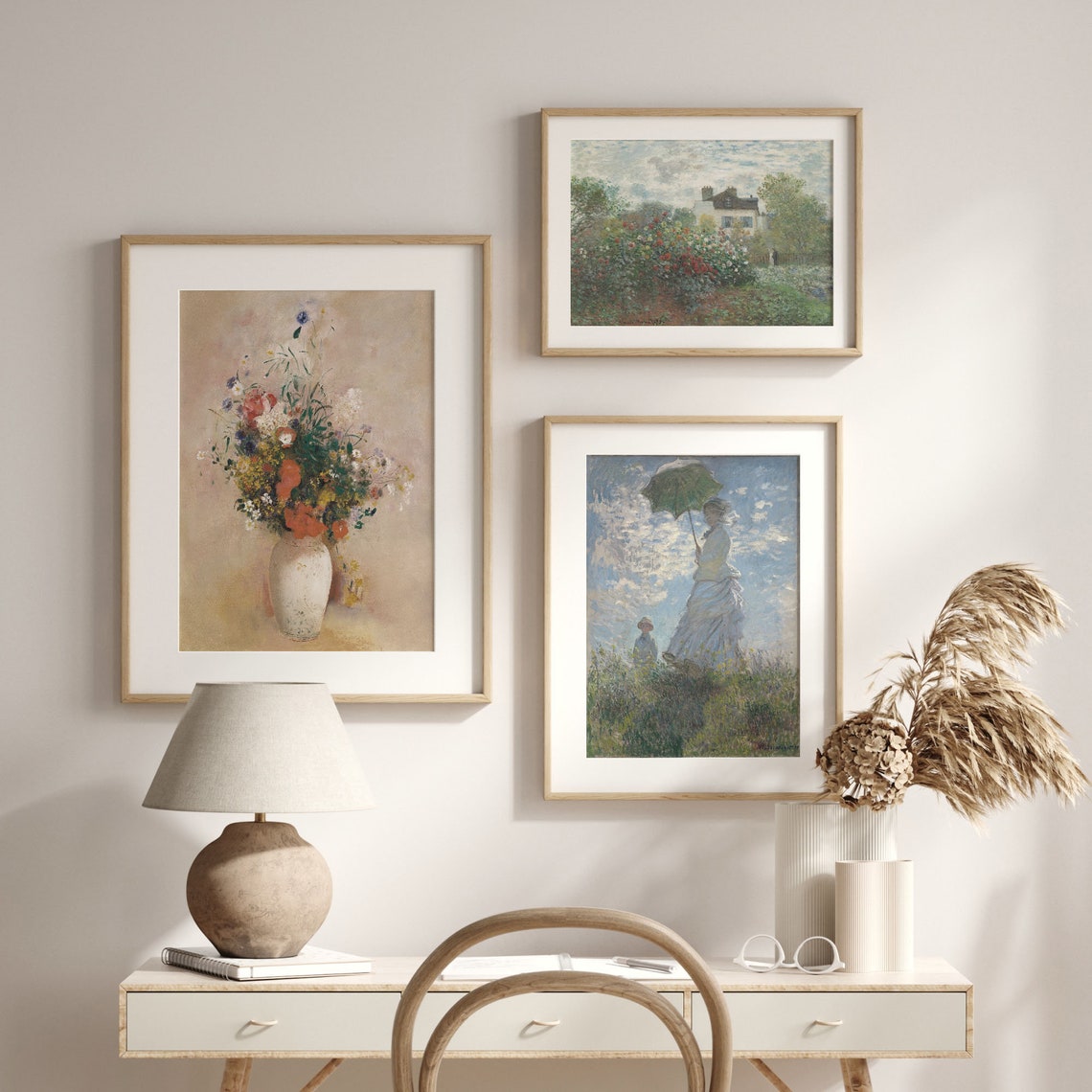 French Country Decor Floral Wall Art Farmhouse Decor Oil Painting Of Poppies In A Vase Floral Still Life Artwork C16 1346 - Image 2