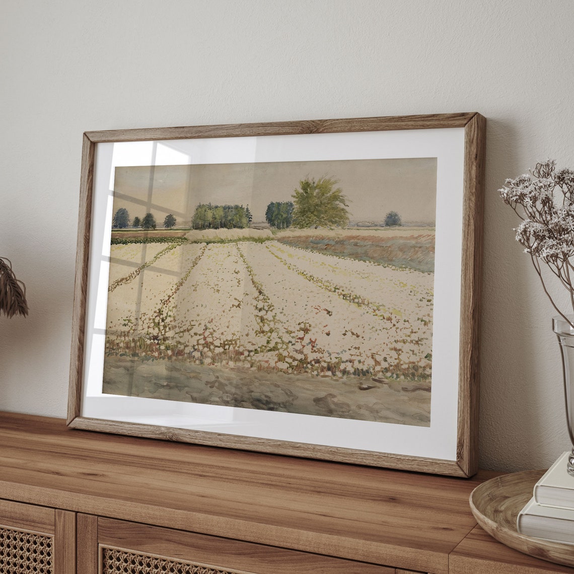 Antique Farmhouse Art Vintage Flower Field Painting French Country Decor Cottage Decor Landscape Art C16 441 - Image 4