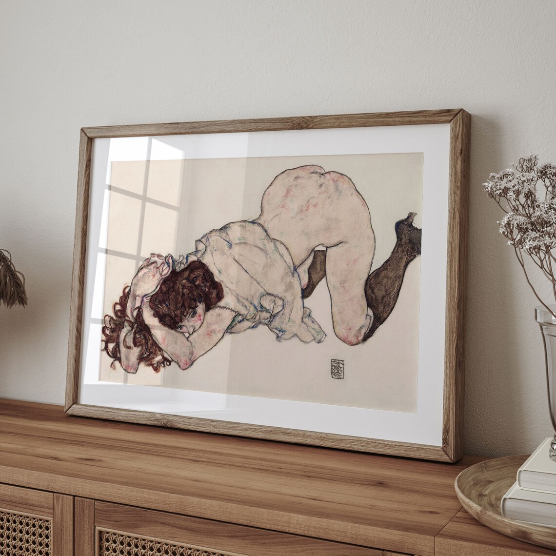 Egon Schiele Kneeling Girl Art Print, Expressionist - Image 4