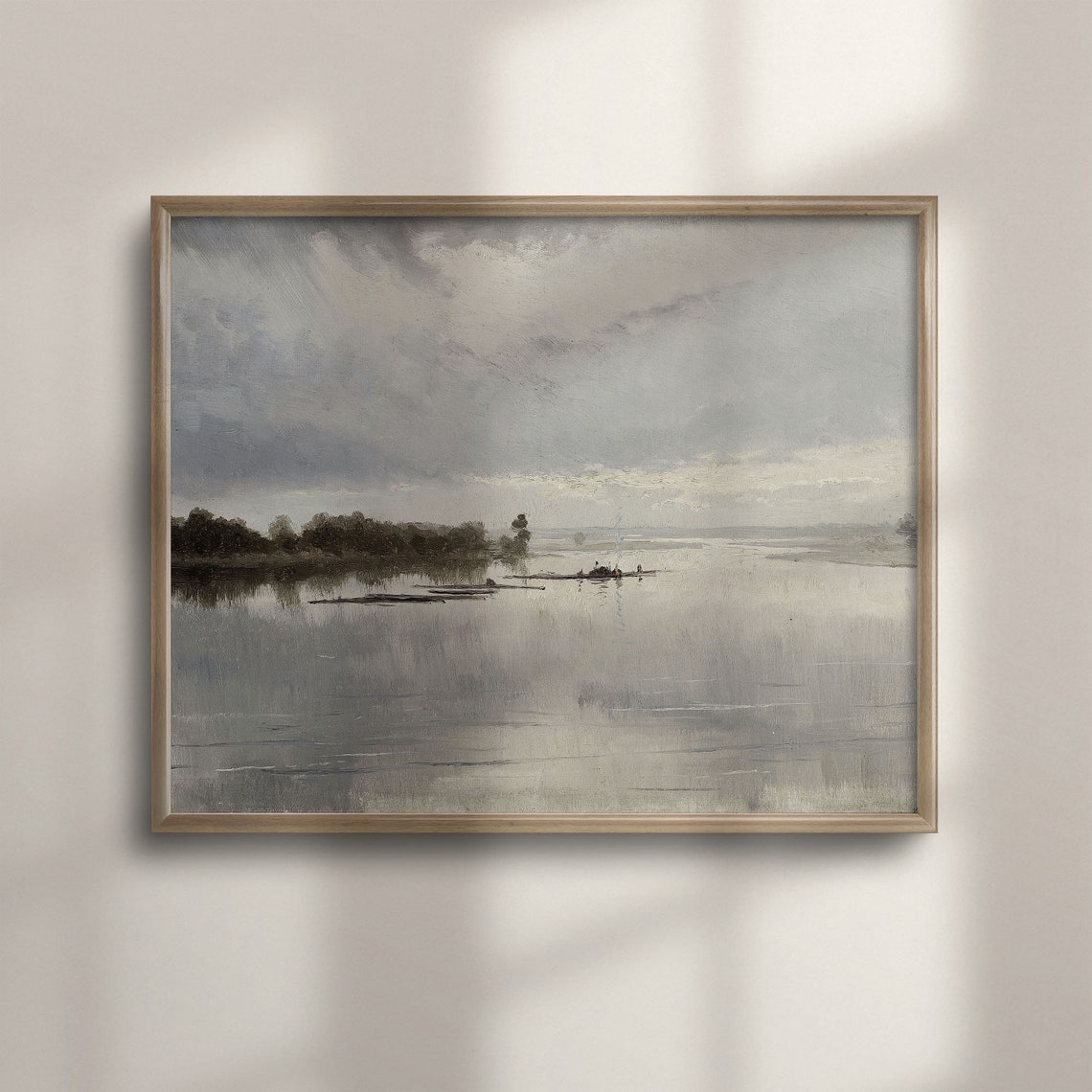 Antique Lake Landscape Wall Art Vintage Lakeside Oil Painting Landscape Art For Lake House Decor Landscape Wall Art C16 601