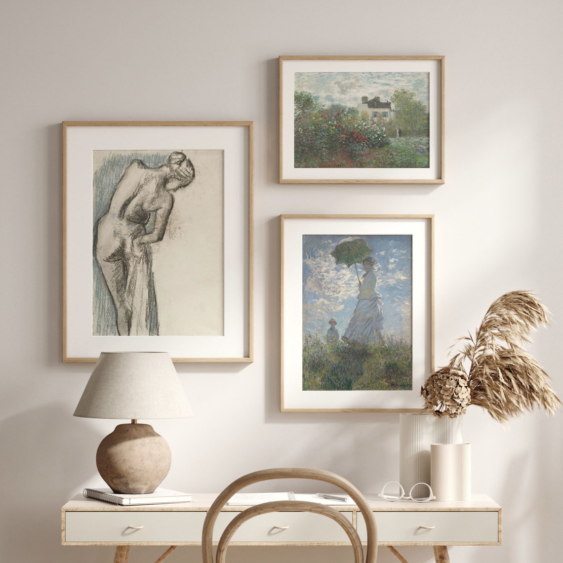 Edgar Degas 1883 Bather Drying Herself Charcoal Study Art Poster - Image 2