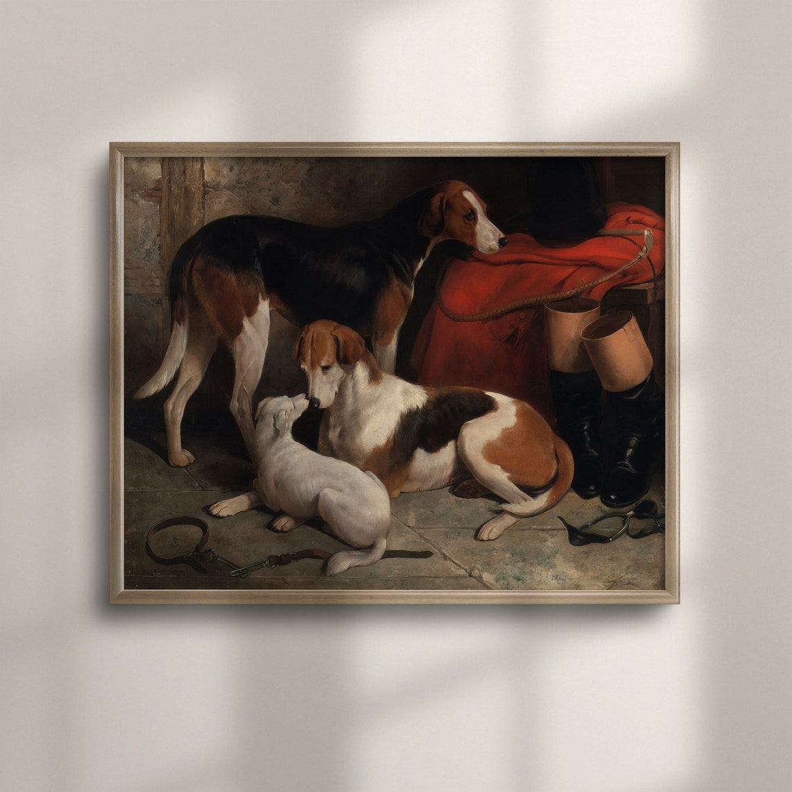 Vintage Dog Painting Antique Animal Wall Art Pet Lover Decor Unique Dog Portrait Oil Painting Reproduction C16 597