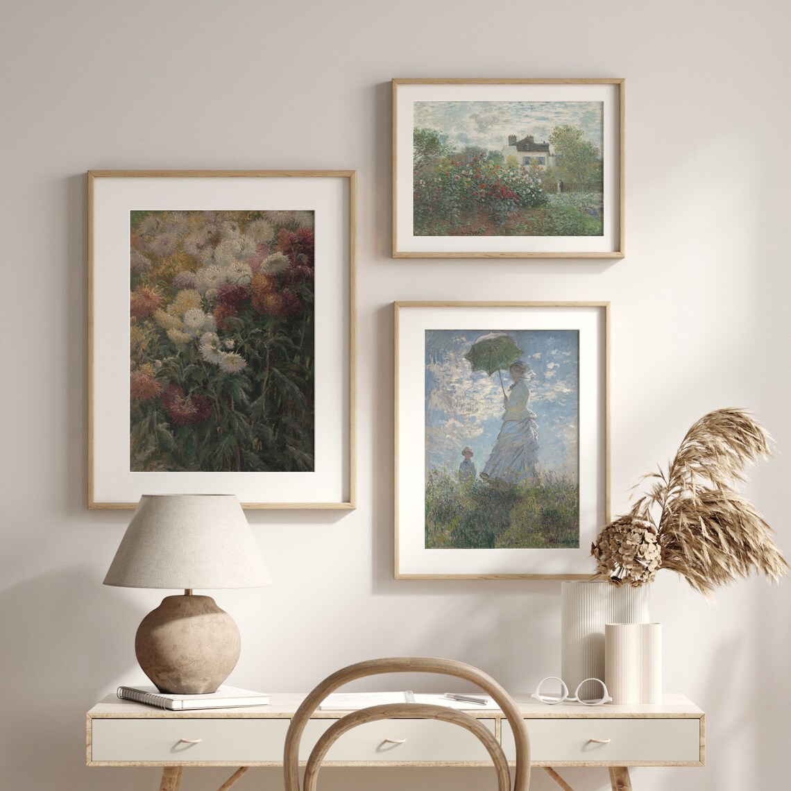 Vintage Spring Flower Artwork, Botanical Dahlia Print - Image 2