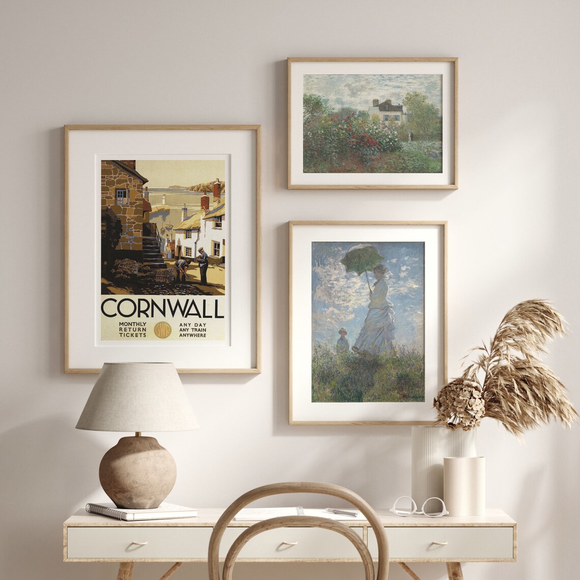 Vintage Cornwall GWR Railway Travel Poster Fishing Village Art - Image 2