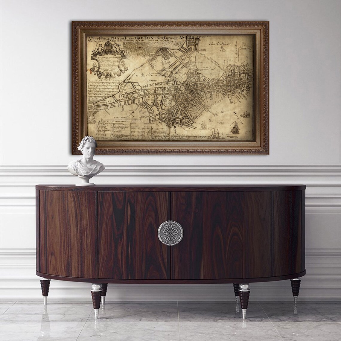 Old Boston Map 1769 Historic Boston Art Print - Image 2