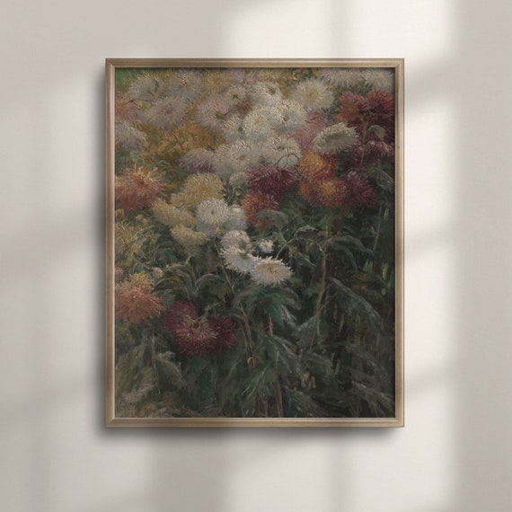 Vintage Spring Flower Artwork, Botanical Dahlia Print
